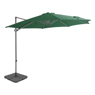 vidaXL Outdoor Umbrella with Portable Base Green