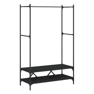 (black) vidaXL Clothes Rack with Shelves Hall Coat Rack Garment Racks Engineered Wood