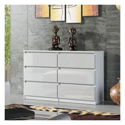 Chest Of Drawers 120cm Creative Furniture - White Gloss Fronts