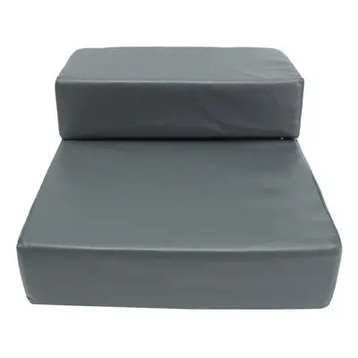 (Gray) Pet Steps Stairs Ramp Ladder Leather Cover Folding Sofa Bed