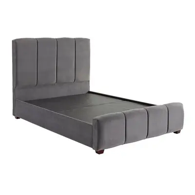 DS Living Chloe Panel Upholstered Bed Frame Steel Grey