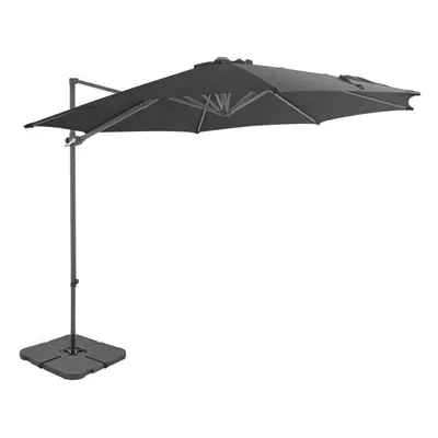 vidaXL Outdoor Umbrella with Portable Base Anthracite Garden Parasol Sunshade