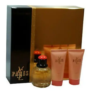 Ysl Paris Pcs Set: 2.5 Eau De Toilette Spray + 1.6 Body Lotion + 1.6 Shower Gel (Hard Box)