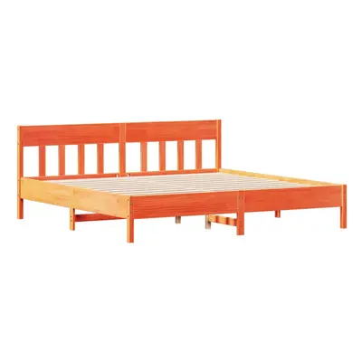 (brown, x cm) vidaXL Bed Frame with Headboard Wax Brown 150x200 cm King Size Solid Wood Pine