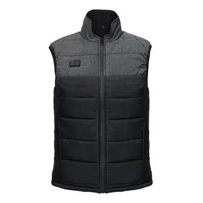 (Black+Grey, 3XL) Dual Control Electric Gear USB Heated Vest Men Women Rapid Heating Back + Abdo