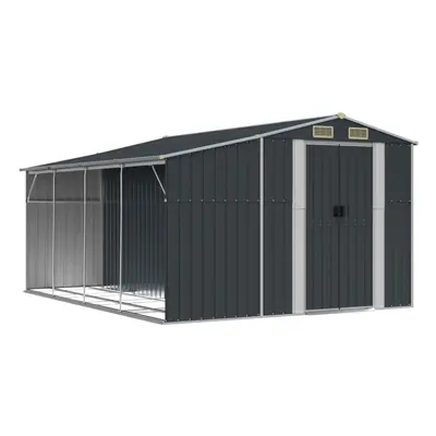 (anthracite, x 365.5 x cm) vidaXL Garden Shed Metal Shed Outdoor Storage Shed Anthracite Galvani