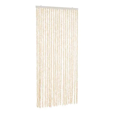 vidaXL Fly Curtain Door Curtain Fly Screen Beige and White 90x200 cm Chenille