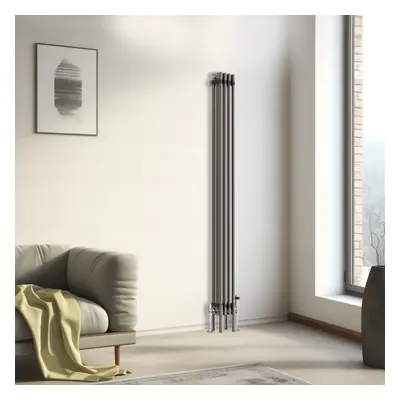 (1800x202mm - Column) Traditional Cast Iron Style Radiator Raw Metal Central Heating Column