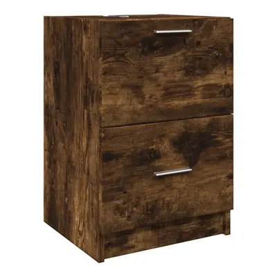 vidaXL Sink Cabinet Vanity Unit Storage Cupboard Smoked Oak Engineered Wood