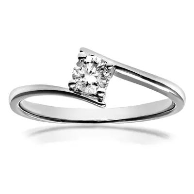 (Q) Jewelco London 18ct White Gold Ring, 0.25ct Certified Diamond, Round Brilliant