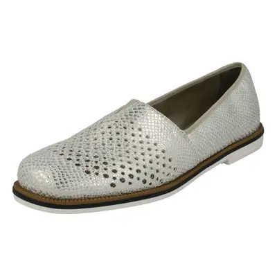 (UK 6.5, White) Ladies Rieker Slip On Casual Loafers