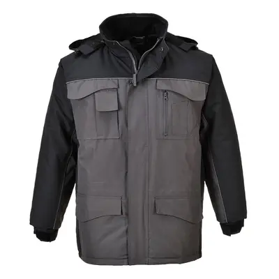 (M, Black/Grey) Portwest Mens Parka