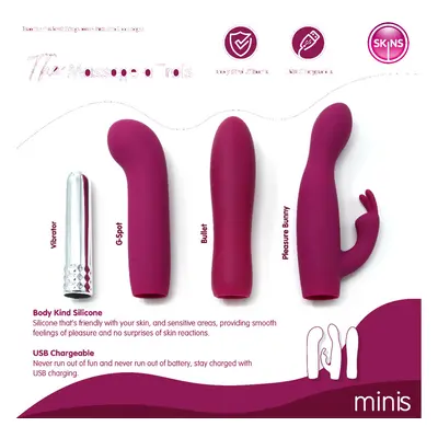 Skins Minis Massage A Trois In Rabbit G-Spot Bullet Vibrators Set