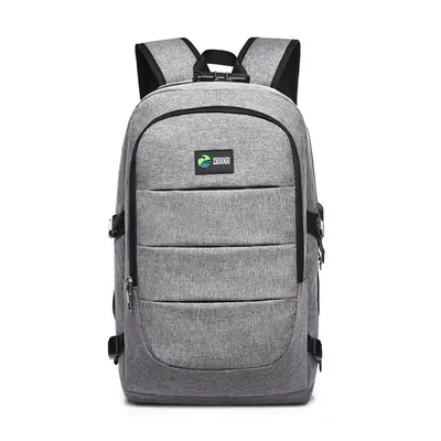 (Grey) 17L USB Charging Backpack Multifunctional Waterproof Guard Against Theft Travel Inch Lapt