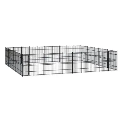 vidaXL Outdoor Dog Kennel Steel Outdoor Puppy Enclosure Dog Pet Supply Cage