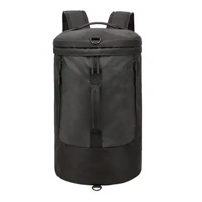 (Black) 35L Canvas USB Backpack Outdoor Travel Shoulder Bag Waterproof Portable Luggage Handbag