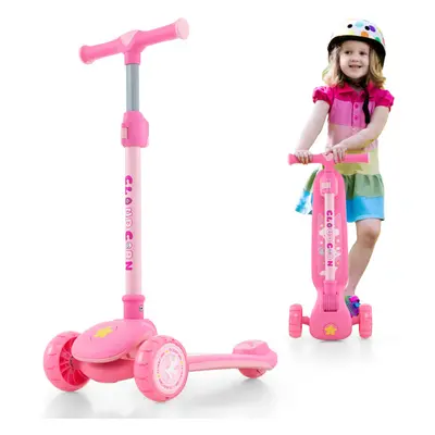 Folding Children's Scooter W/ LED Lighted Wheels & Rear Brake