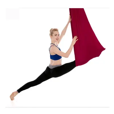 (Burgundy) Aerial Yoga Hammock Premium Silk Swing Antigravity Belts