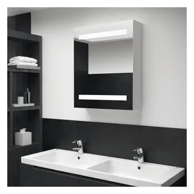 vidaXL LED Bathroom Mirror 50x13.5x60cm Wall Light Vanity Mirror Wall Cabinet