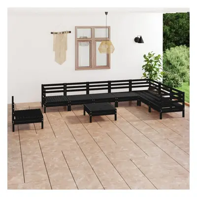 vidaXL Garden Lounge Set Outdoor Lounge Set Piece Solid Wood Pine Black