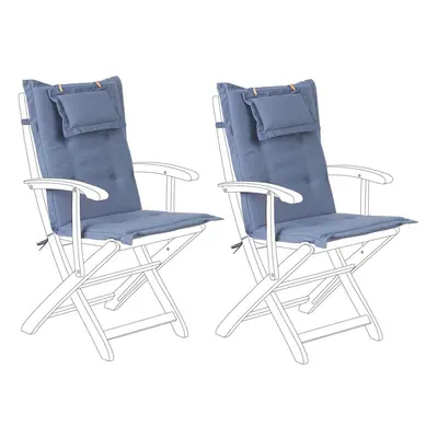 Set of Outdoor Seat/Back Cushion Blue MAUI