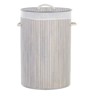 Bamboo Basket with Lid Grey SANNAR