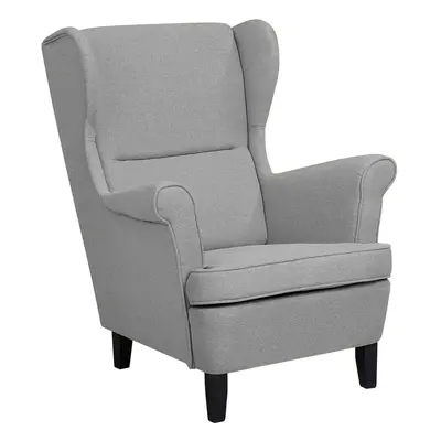 Wingback Chair ABSON Fabric Grey