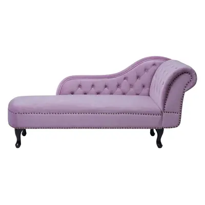 Right Hand Chaise Lounge Velvet Light Violet NIMES