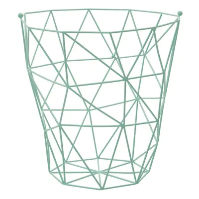 Premier Housewares Green Iron Storage Basket With Wire Frame Laundry Basket/ Hamper Box/ Washing