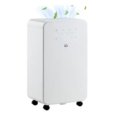 HOMCOM 12L/Day Protable Quiet Air Dehumidifier with Purifier, Timer, Modes