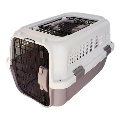 (Purple, Air box without sunroof) Pet Flight Case Transport Box Breathable Cat Dog Outdoor Trave