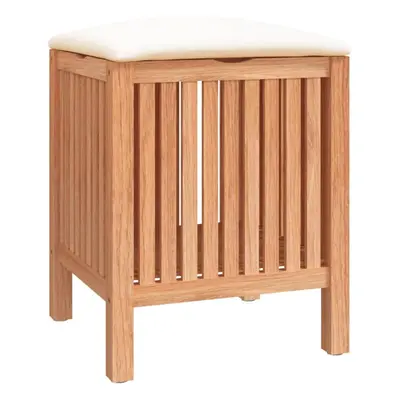 vidaXL Solid Wood Walnut Bathroom Stool 40.5x40x52 cm Shower Stool Laundry Bin