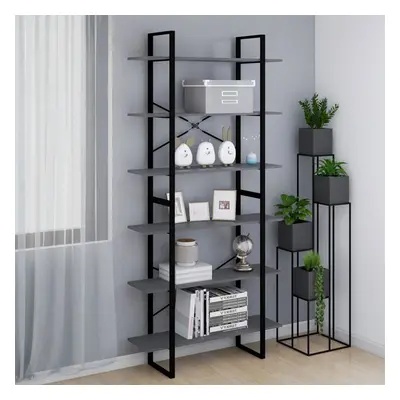 vidaXL Solid Pine Wood High Cabinet Grey Home Standing Shelf Storage Book Rack