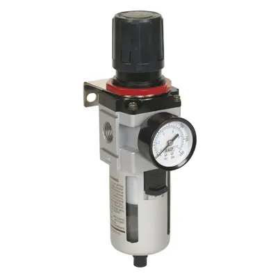 Workshop Air Filter & Regulator - Pressure Gauge - 1/2" BSP - Wall Bracket