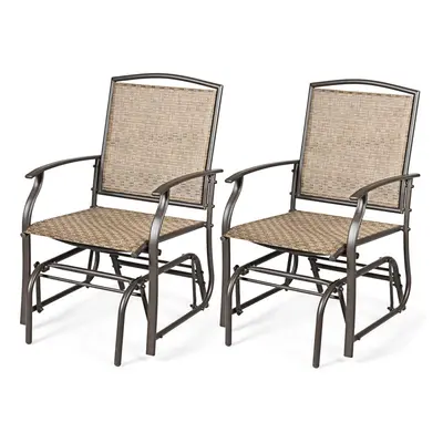 2PCS Rocking Chair Garden Glider Chair Curved Armchair Swing Chair Ergonomic