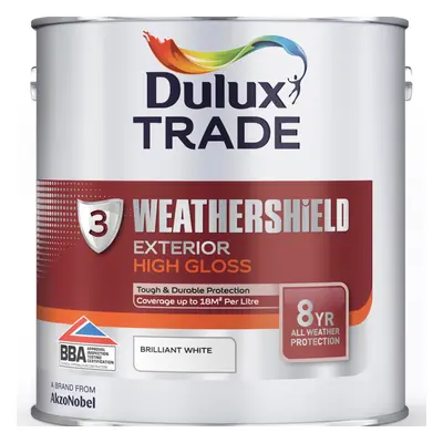 Dulux Trade Weathershield Exterior High Gloss White Litre