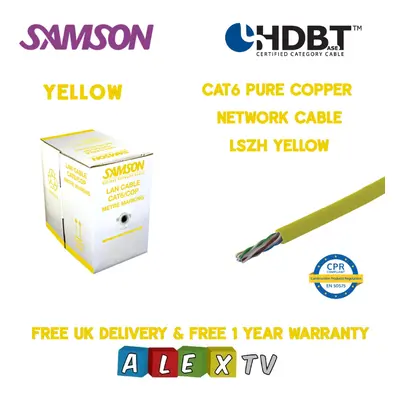 305m Samson CAT6 Copper LSZH YELLOW Internal Network Cable HDBaseT Certified