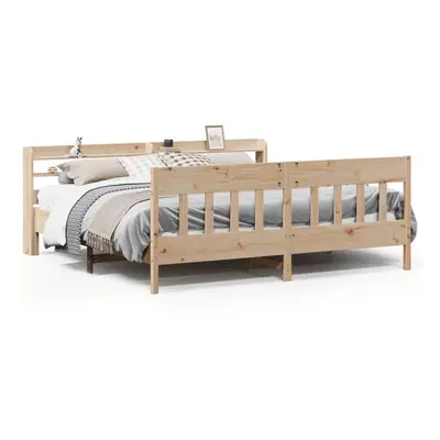 vidaXL Bed Frame with Headboard Bed Base Bedstead 200x200 cm Solid Wood Pine