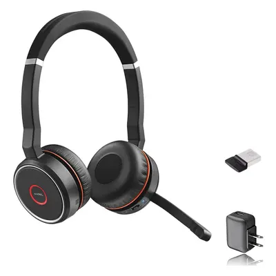 Jabra Evolve Bluetooth Headset UC Bundle,Wall Adapter,USB Dongle