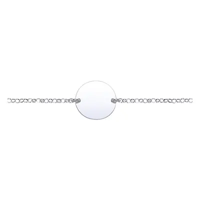 Jewelco London Ladies Sterling Silver ID Identity 17mm Round Disc Tag ID Identity Bracelet 13mm 