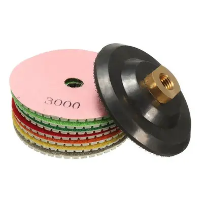 8pcs Inch Polishing Pads Set Grit 100mm Dry Diamond Polishing Pads With Backer