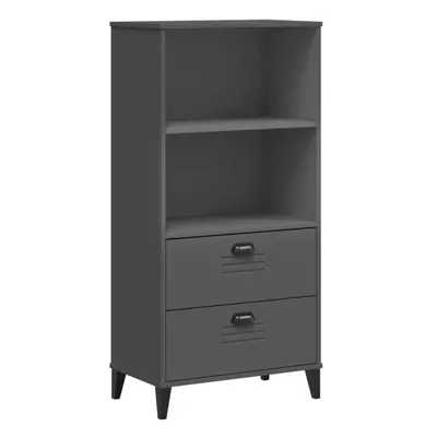 vidaXL Bookcase Bookshelf Cabinet Book Rack Anthracite Grey Solid Wood Pine