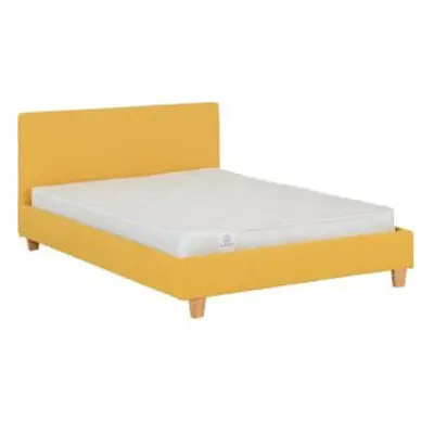 Prado 4'6" Bed Mustard Fabric (Mattress not included)