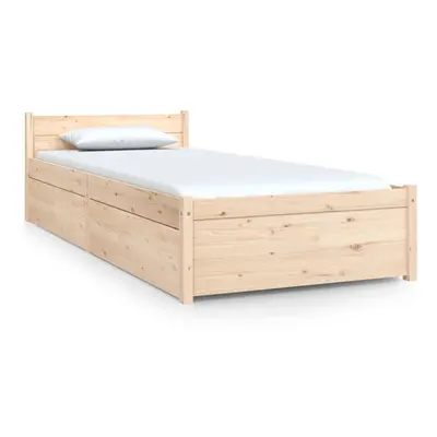 vidaXL Bed Frame Bed Base Platform Bed with Drawers 75x190 cm Small Single