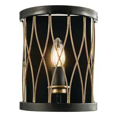 Dimmable LED Wall Light Industrial Matt Black & Bronze Cage Hanging Lamp Fitting