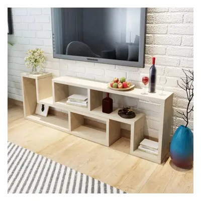 vidaXL TV Cabinet Double L-Shaped Oak Stand Shelf Sideboard Home DVD Player