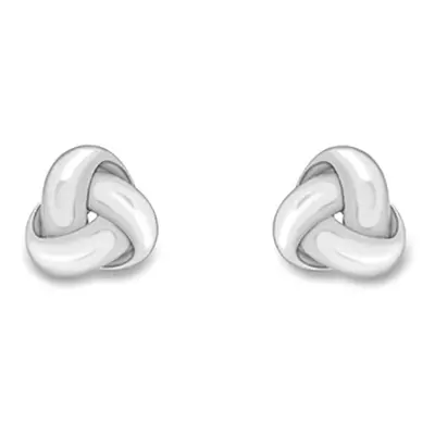 Jewelco London 9ct White Gold Trilogy Love Knot Stud Earrings - ERNR02716