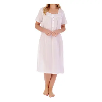 (White, 20/22) Slenderella ND01232 Women's Cotton Nightdress