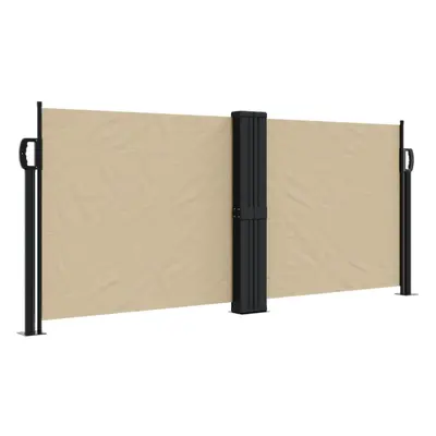 (beige, x cm) vidaXL Retractable Side Awning Outdoor Privacy Screen Shade Black 120x1200 cm