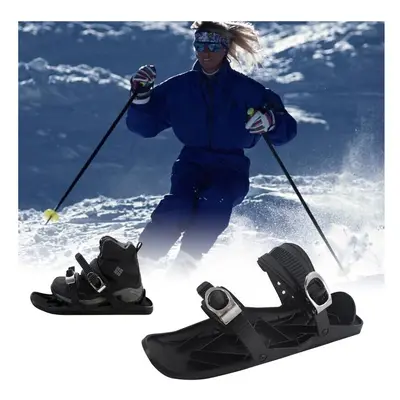 Mini Snow Skiing Shoes Mini Short Skiboard Shoes with Adjustable Bindings Easy Storage Winter Po